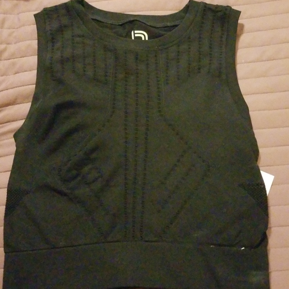 blanc noir Black Ribbed Crop Tank